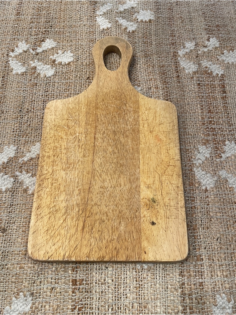 Vintage Primitive Rectangular Wooden Paddle Cutting Board Bread Board